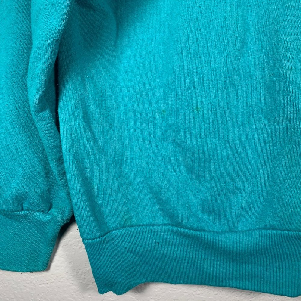 Vintage Tan Cat Teal Sweatshirt - Picture 5 of 5